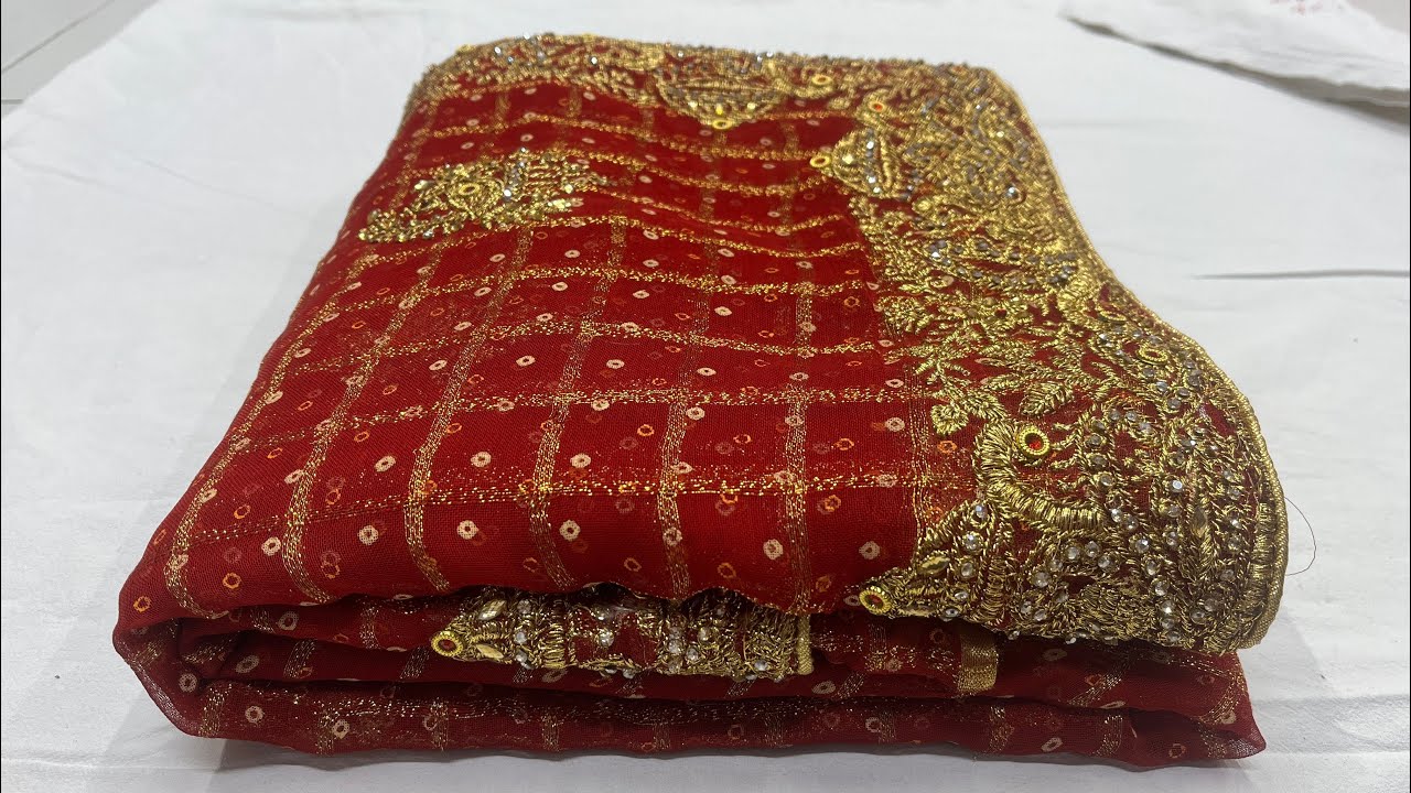 न्यू जयपुरी बंधेज साड़ी। #bandhejsaree #weddingsareedesigns #call 9265187607 