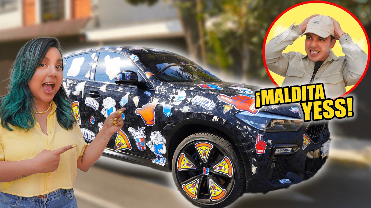 BROMA A MI HERMANO - ¡LE LLENO DE STICKERS SU CAMIONETA!