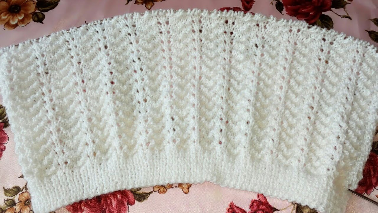 punto fantasía calado con ondas #3 dos agujas