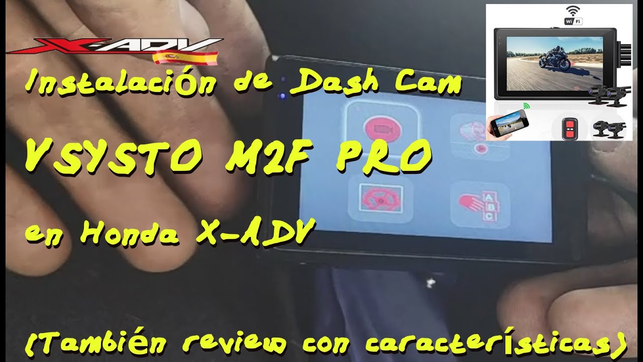 Vídeo tutorial de instalación Dash cam VSYSTO M2F PRO. Black box, cámaras de grabación-Honda X-ADV