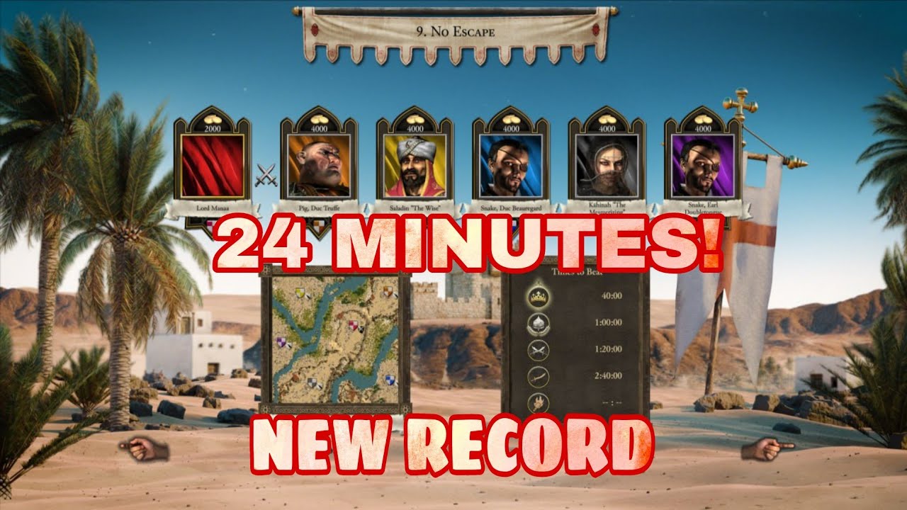 No Escape – Trail of the Falcon (Mission 9) Speedrun | Stronghold Crusader Definitive Edition