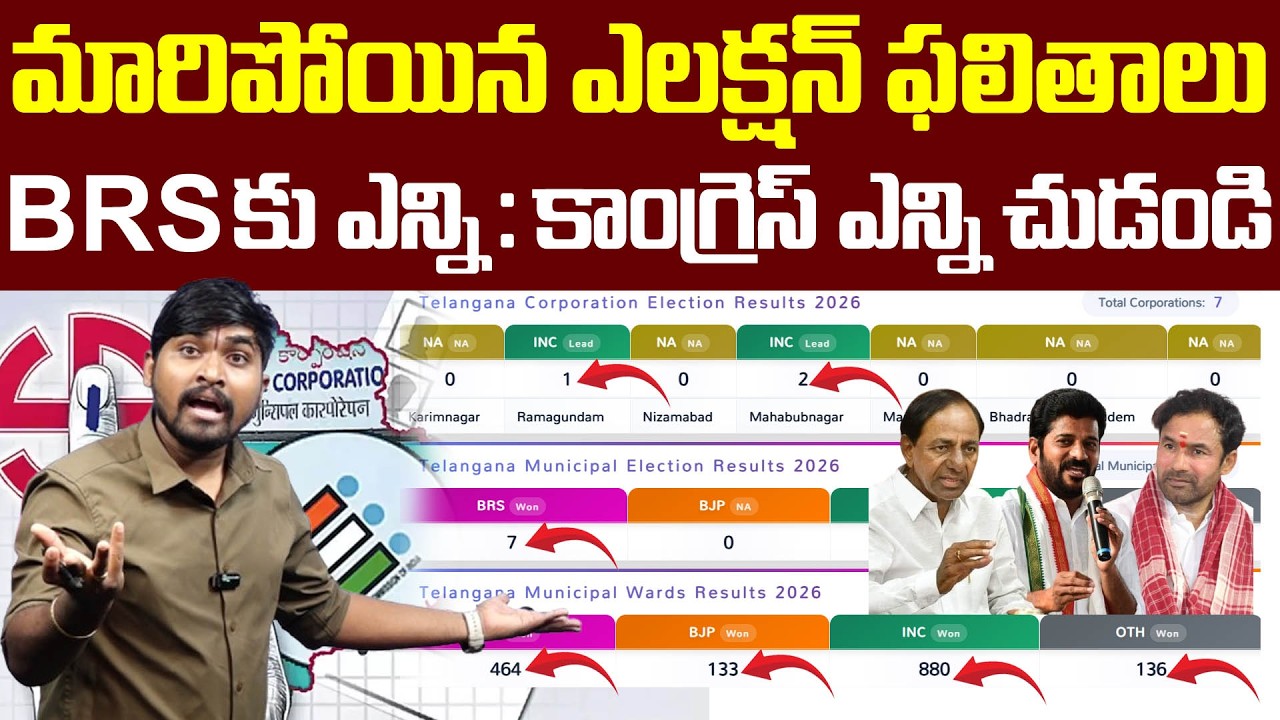 మారిపోయిన ఎలక్షన్ ఫలితాలు : BRS కు ఎన్ని : కాంగ్రెస్ ఎన్ని చుడండి : Municipal Results Changed : TRTV