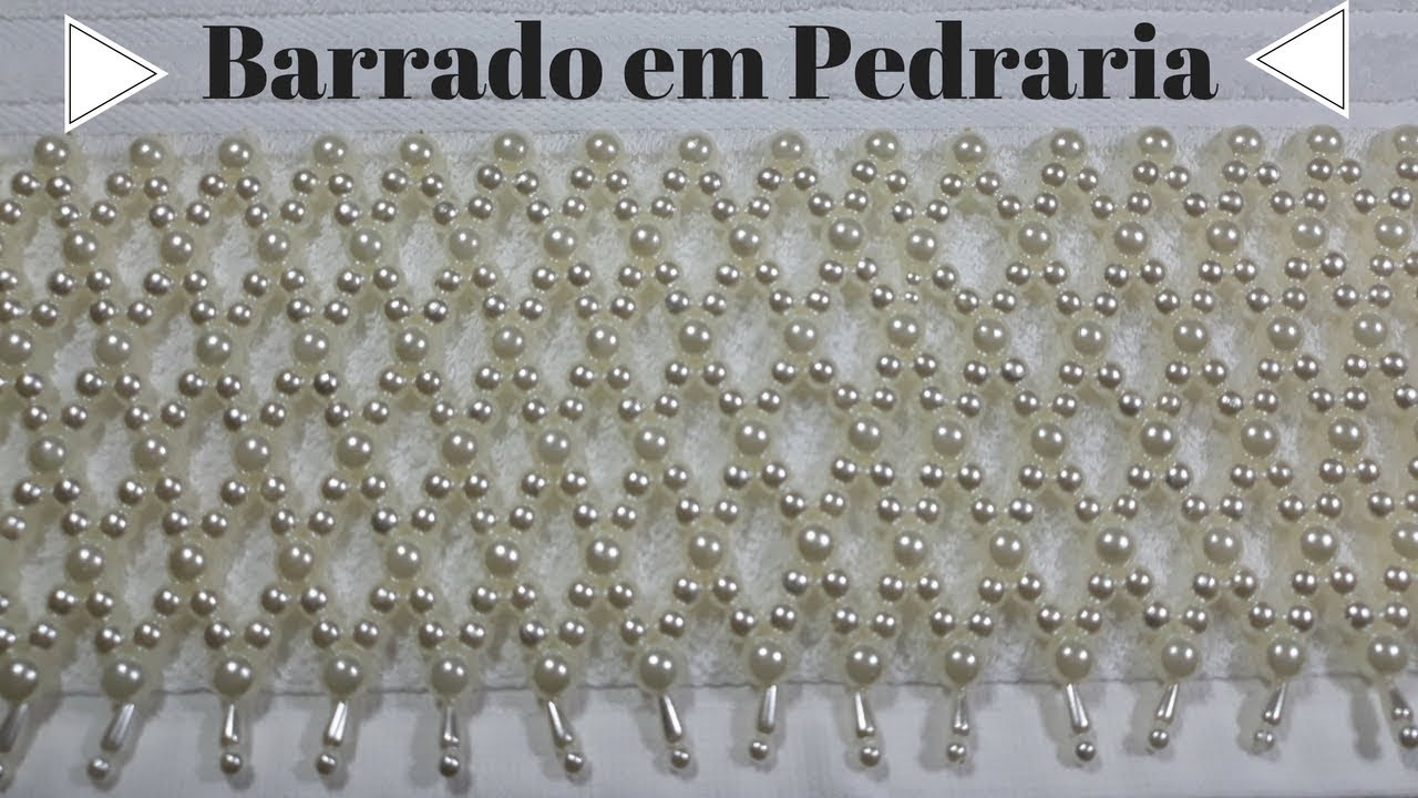Bico de Pedraria em Pérola para Toalha de lavabo Passo a Passo