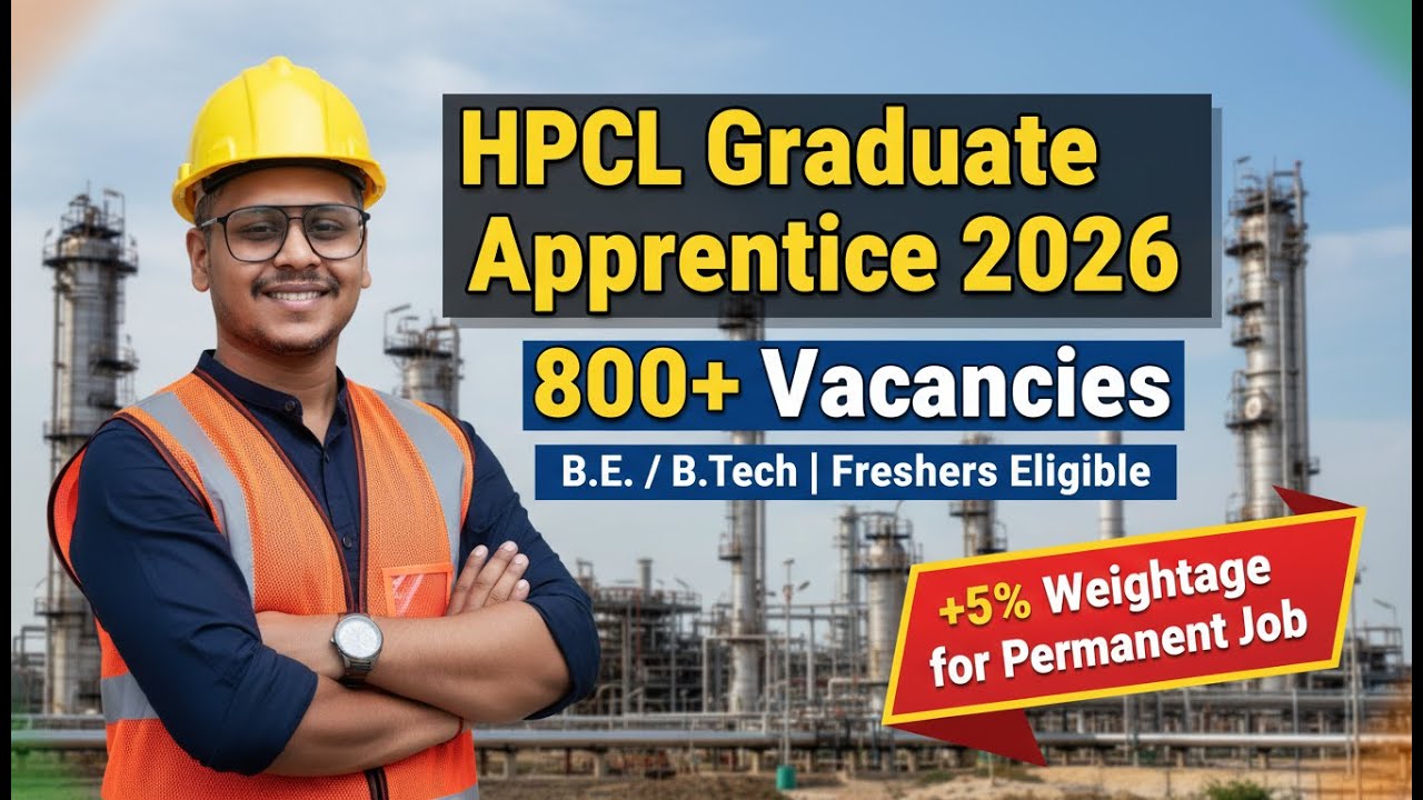 HPCL Graduate Apprentice Recruitment 2026 | 800+ Vacancies | +5% Weightage for Permanent Job