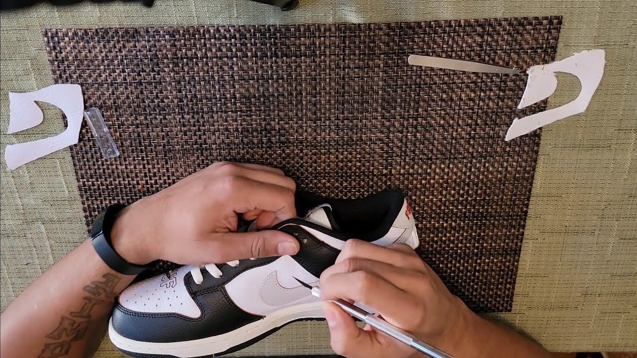 Cutting my Nike SB Dunk Low HUF 'Tie Dye' San Francisco Black/White-Orange FD8775-001 #diy