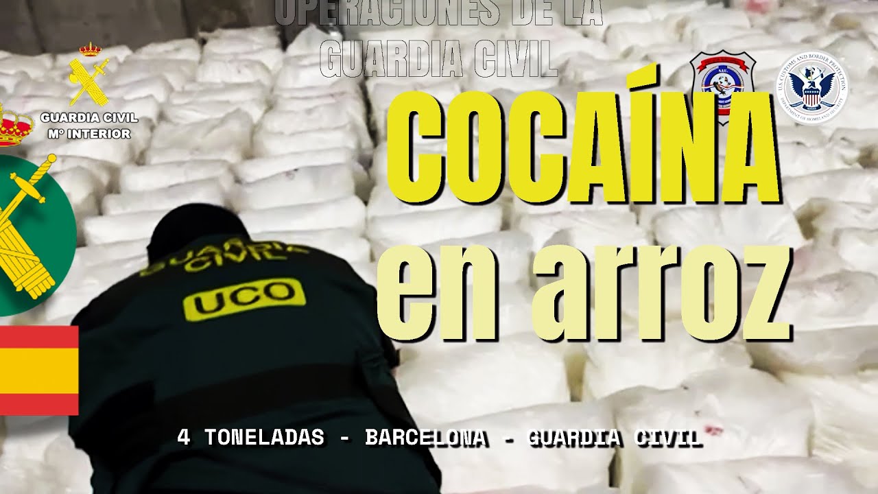 Incautadas en el puerto de Barcelona más de cuatro toneladas de cocaína escondida en sacos de arroz
