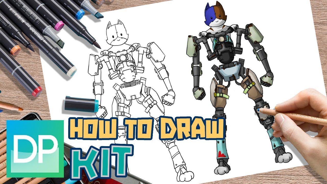 [DRAWPEDIA] HOW TO DRAW *NEW* KIT SKIN from FORTNITE - STEP BY STEP DRAWING TUTORIAL