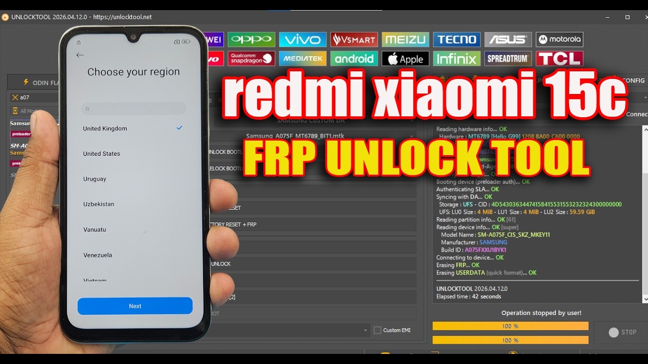 redmi xiaomi 15c FRP Bypass Unlock Tool