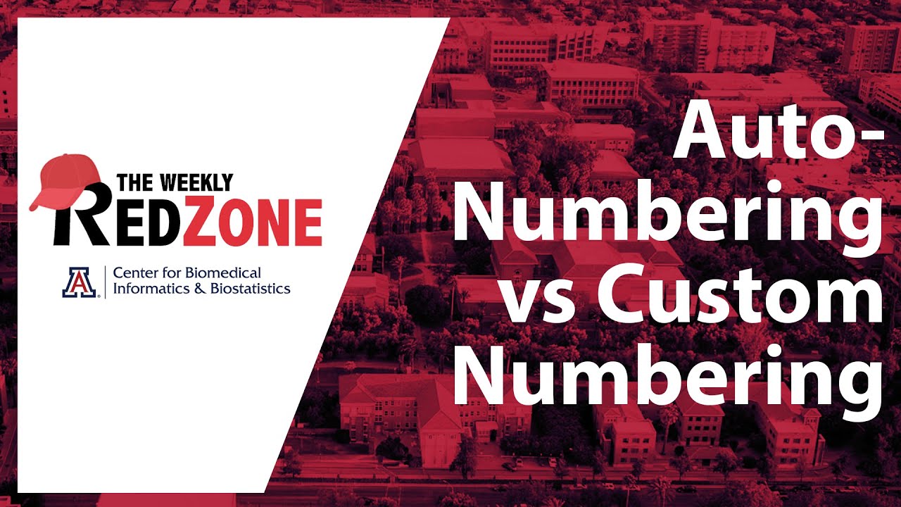 REDZone - Auto-Numbering vs Custom Numbering