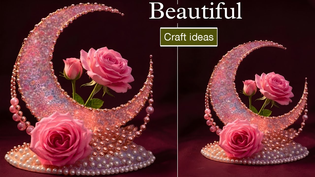 Beautiful Half Moon Using Waste Plastic Bottle | Handmade Gift | Easy Paper Crafts 💞🙂