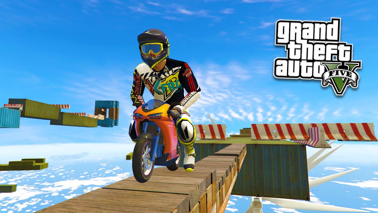 GTA 5 Mods - BIKE STUNTS CHALLENGES MOD w/ MINI BIKE! GTA 5 Ramp Mod Gameplay! (GTA 5 Mods Gameplay)