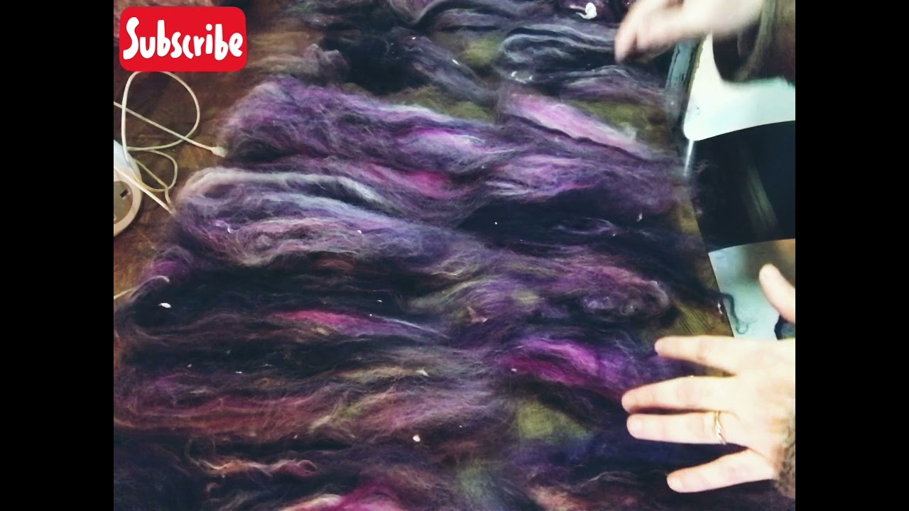 Gradient Art batt prep to fractal spin #handspunyarn #fibreartist #fibrecrafts