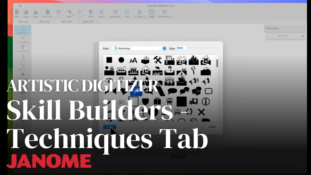 Artistic Digitizer: Skill Builders - Techniques Tab