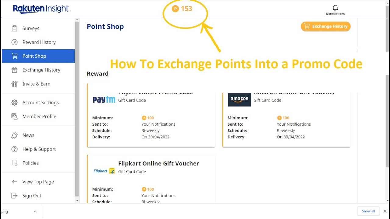How To Exchange Points Into A Promo Code In Rakuten Insight #Promocode #rakuteninsight #redeemcode