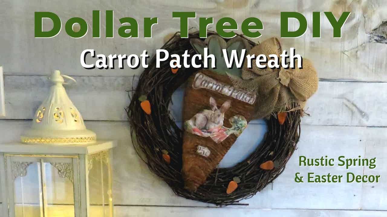UNIQUE DOLLAR TREE DIY~ CARROT PATCH WREATH ~Rustic Spring & Easter Decor