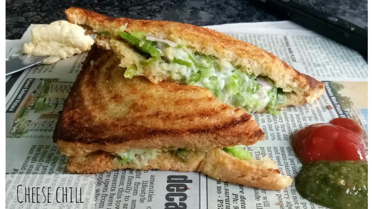 cheese chilli sandwich, chilli cheese toast, mumbai style sandwich, cooktalks, easy sandwich recipe