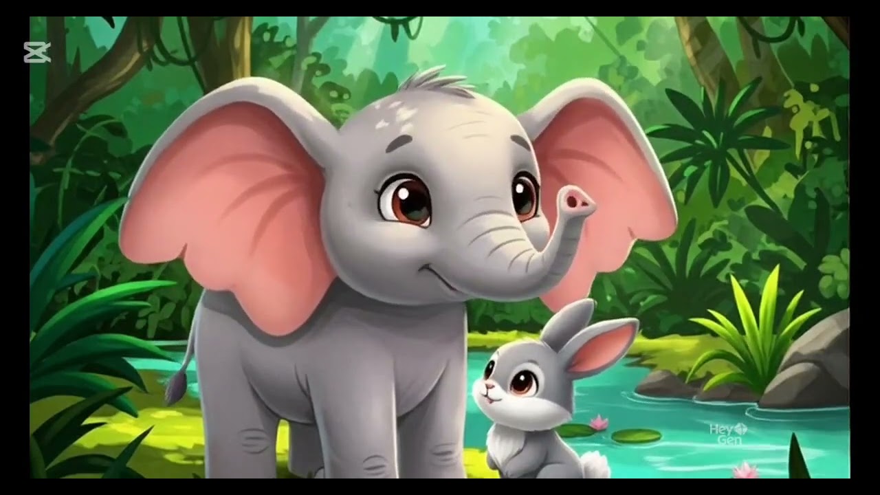 Jungel story #cartoon #story #elephant #rabbits 