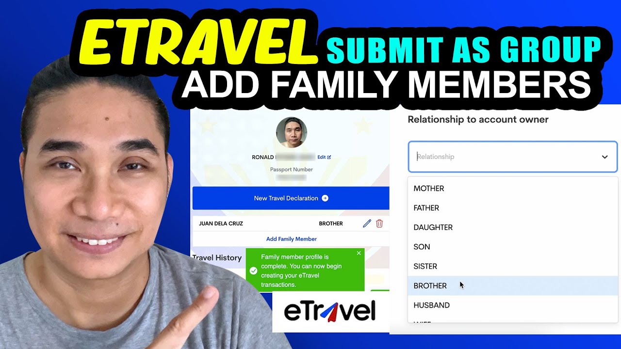 ETRAVEL TUTORIAL HOW TO ADD FAMILY MEMBERS | ETRAVEL GROUP REGISTRATION GUIDE