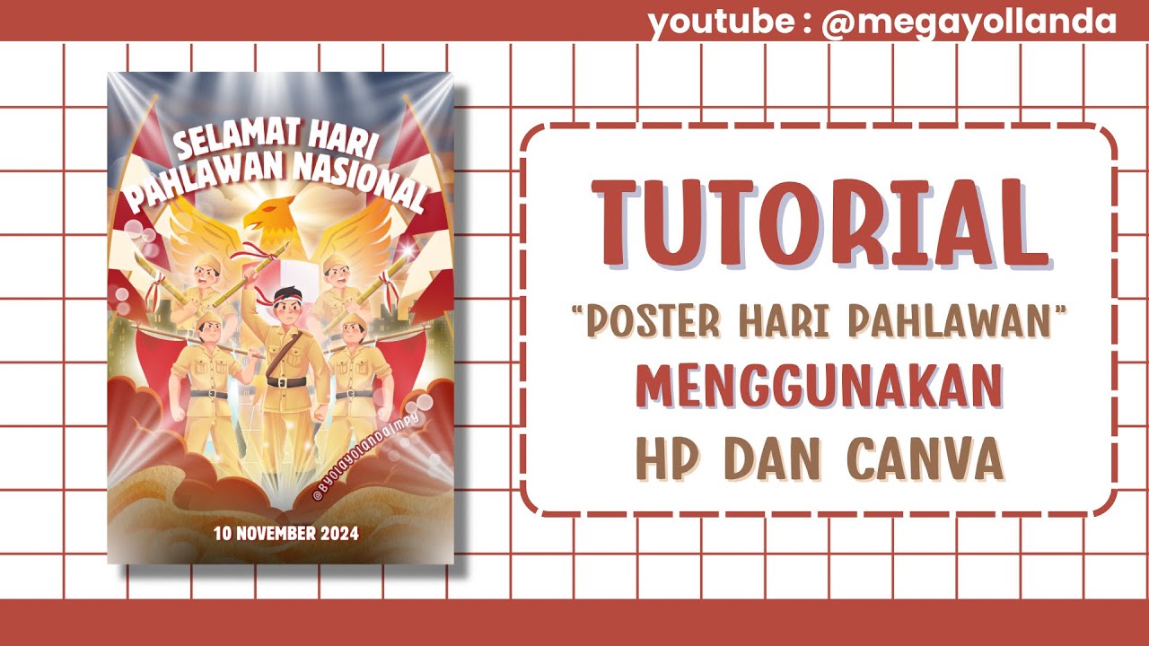 Tutorial Poster Hari Pahlawan Lewat Hp Menggunakan Canva #canva #haripahlawan