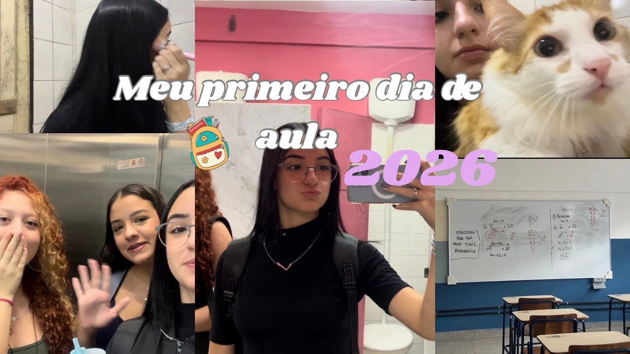 Meu primeiro dia de aula do 2 do médio, muita matéria e caos? 🤡✨ (volta às aulas 2026)