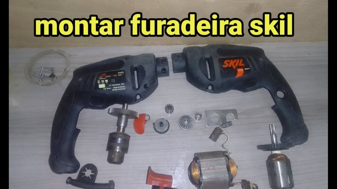 como montar furadeira skil, montagem completa, furadeira skil 450w