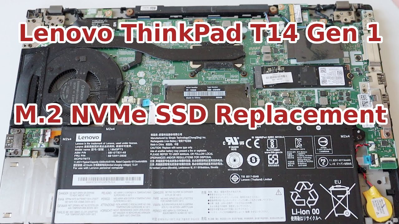 Разборка Lenovo Thinkpad T14 Gen 1 и замена твердотельного накопителя M.2 2280 NVMe