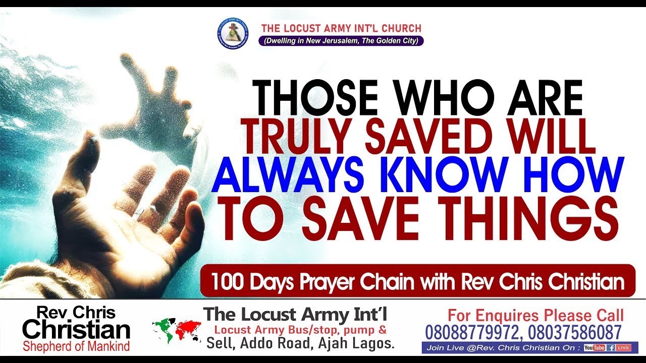 Rev. Chris Christian | Those Who Are Truly Saved Will Always Know How to Save Things