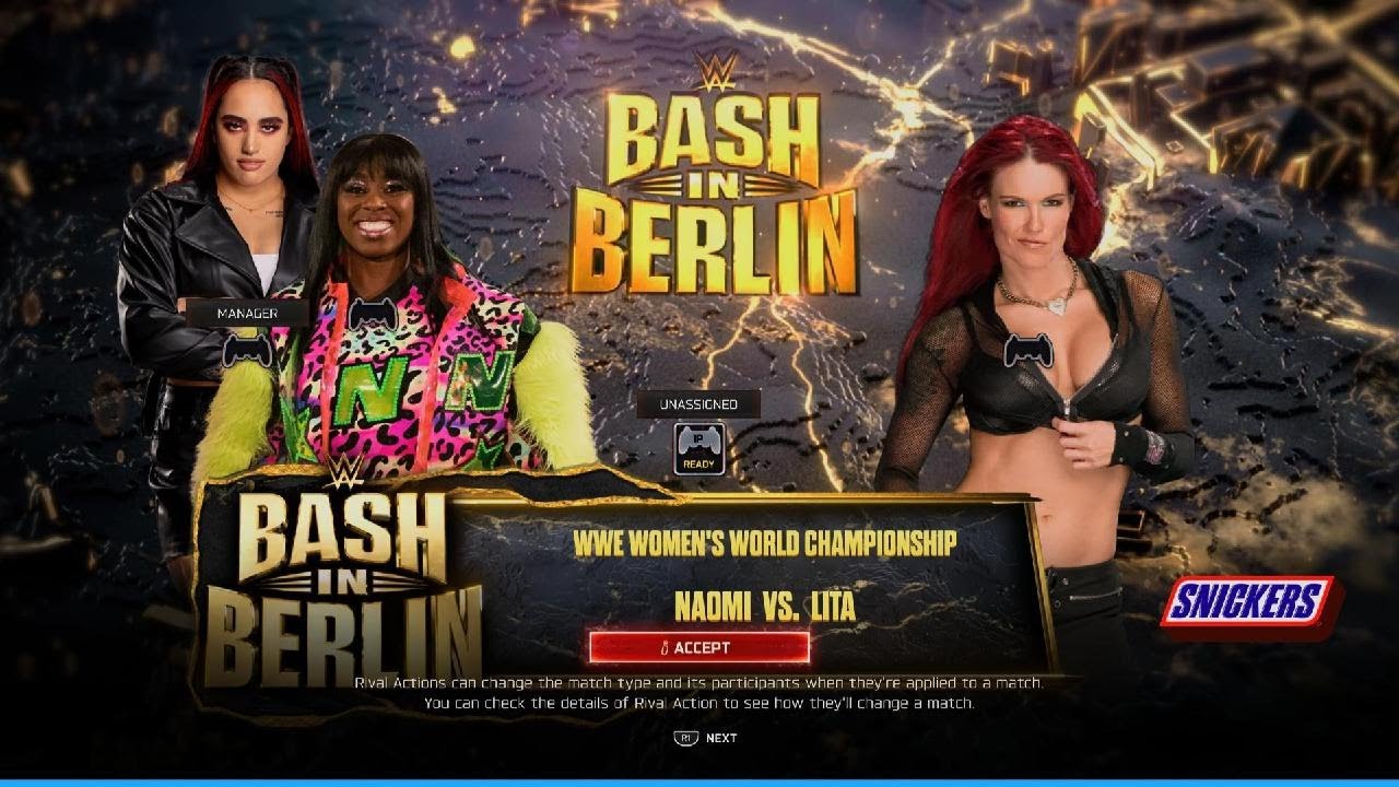 WWE 2K25 Lita Vs Naomi - Women's World Title - Bash In Berlin