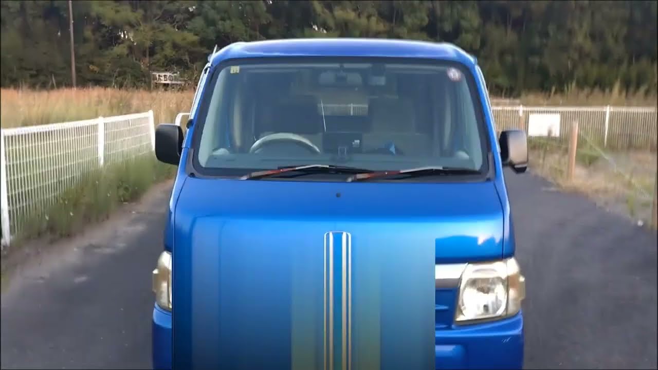 約12年間、乗り続けた中古車の「ブルー・バモス」で、新しい車を購入したので、お別れをする前に映像を撮って思い出を残していく動画