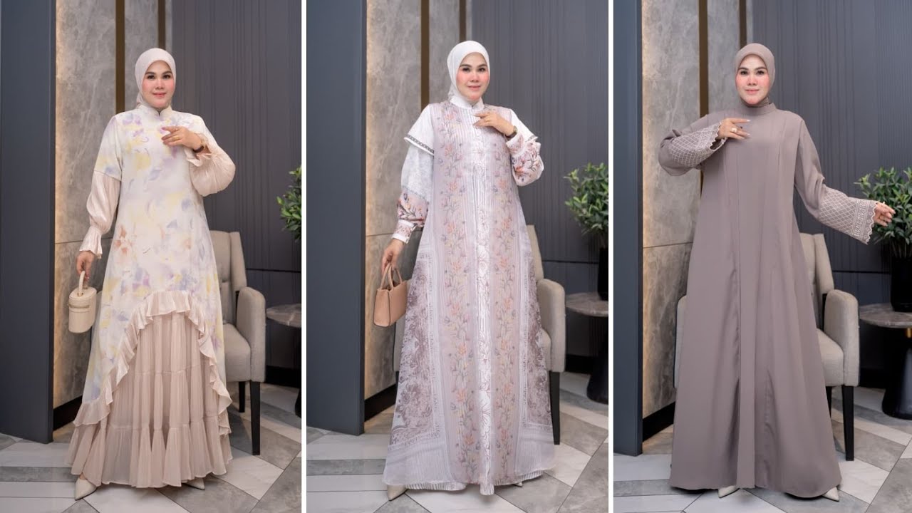 30+ BAJU GAMIS LEBARAN MOTIF SIMPLE ELEGAN PREMIUM TERBARU / Part 3