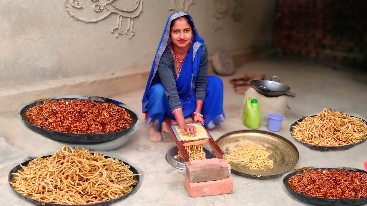 ये क्या गांव में मकरसंक्रांति पर बनने वाला गुड सेव का लडुआ आज मैंने बना दिया || Jaggery Sev laddu 