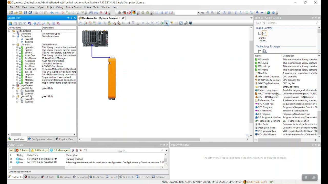 B&R Motion Control ACP 10 Basics Ex 4: Setting up the MpAxisBasic Program for axis control