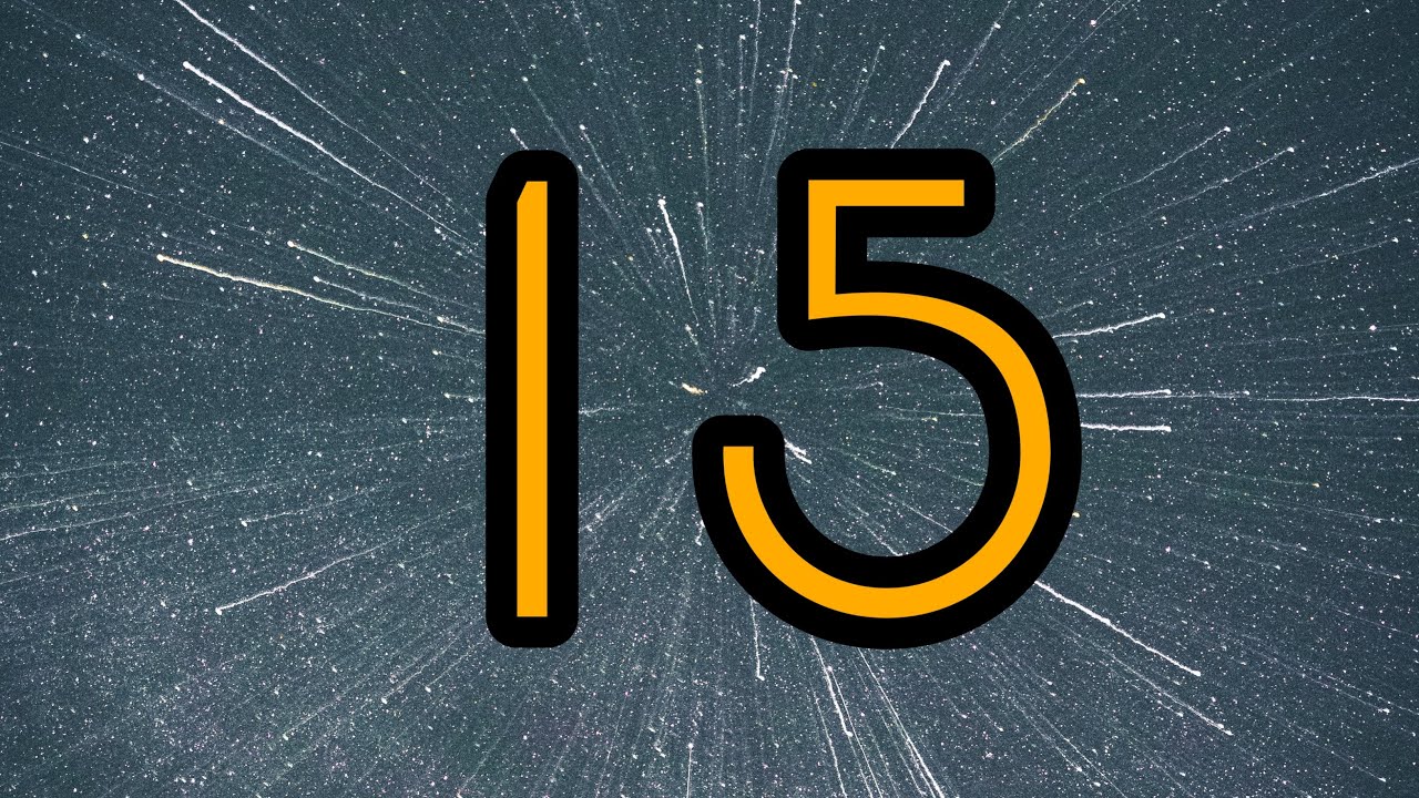 15 Second Timer ⏰ | Bright big yellow numbers and relaxing background music