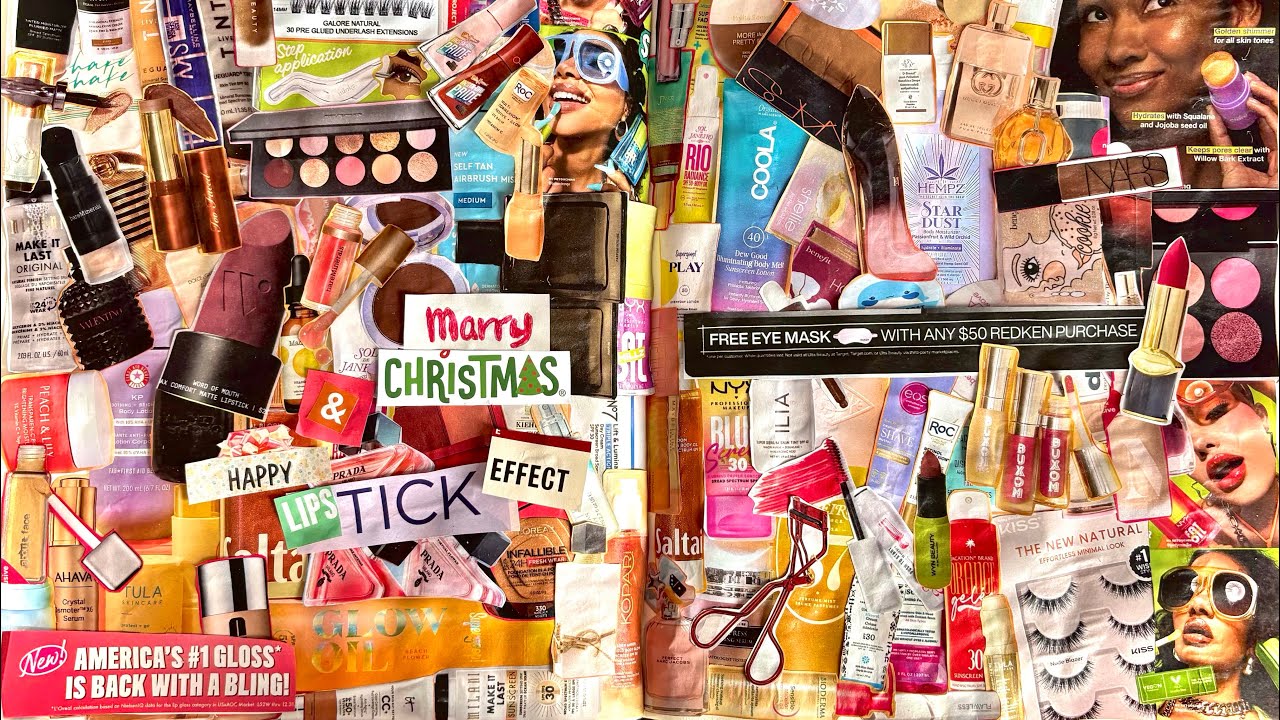 Marry Christmas & Happy LipsTick Effect // Magazine Collage 