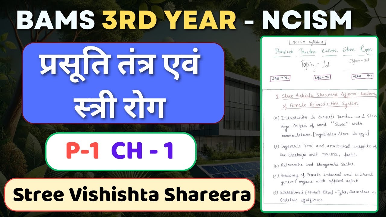 Prasuti Tantra Evam Stri Roga (P-1, CH-1) | Stree Vishishta Shareera | BAMS 3rd Year NCISM Notes