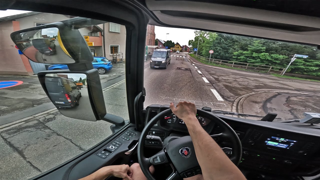 POV ASMR New Scania P Truck Driving In Germany 4K GPRO #22