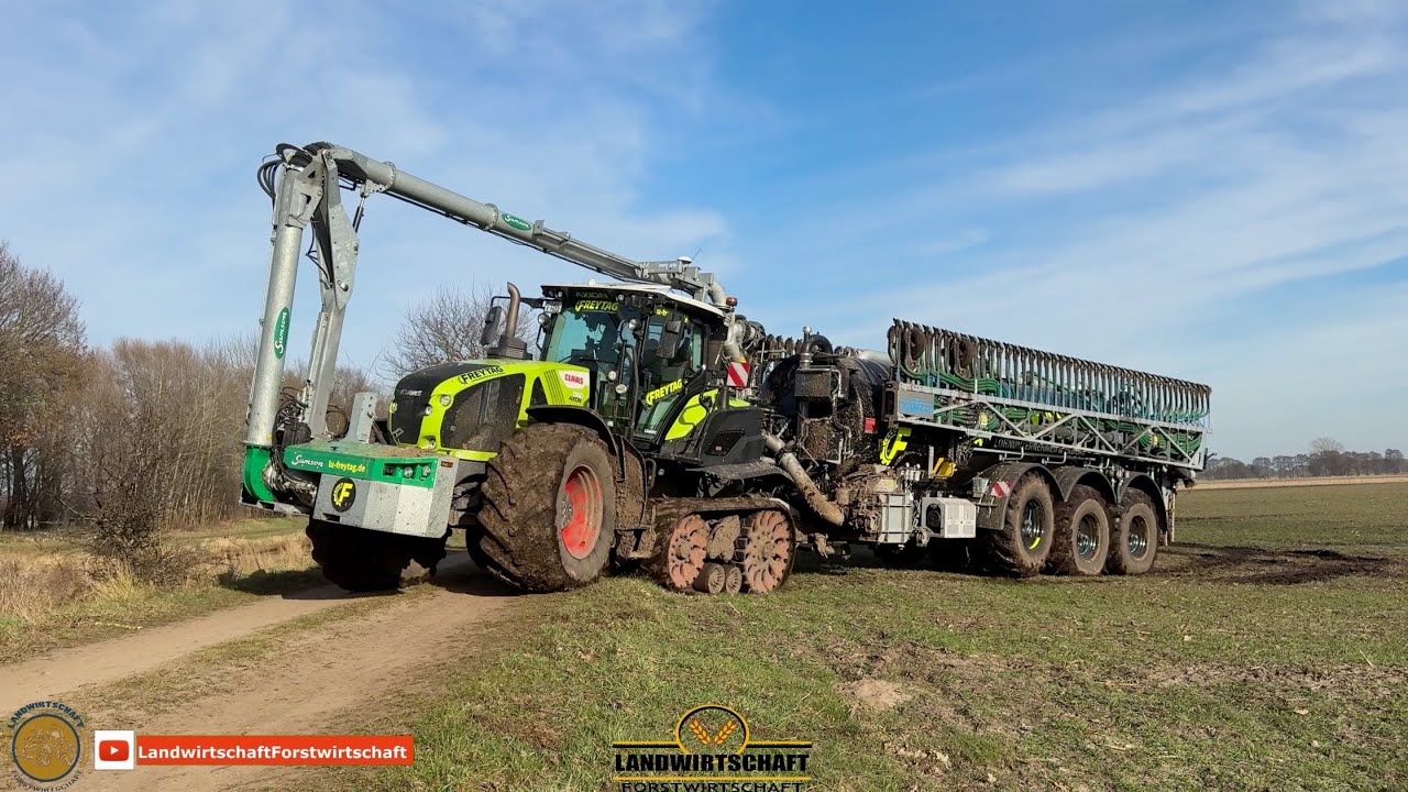 Mit dem Gigant auf Straße! Güllebomber beim Umsetzen Claas 960 Terra Trac LU Freytag Gülle fahren