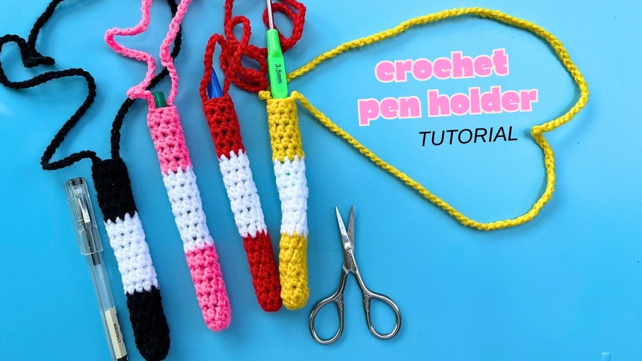Crochet Pen Holder Tutorial for Beginners | Easy | Pen Case | Pencil