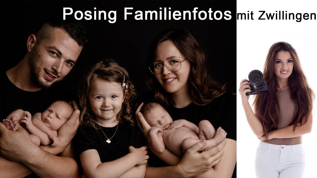 Posing Familienfotos mit Zwillingen - Newbornfotografie I Fotografin