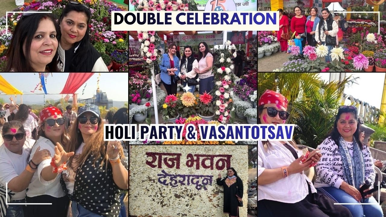 Pre-Holi celebrations with friends 💛🌈 | Party at Rumor ✨ | Vasant Utsav 2026 at Raj Bhavan🌼#holi