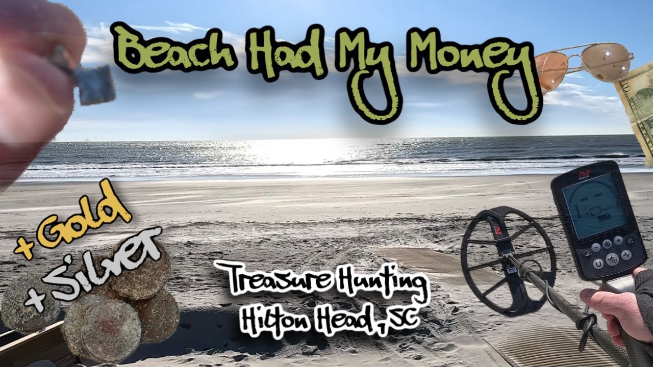 Metal Detecting/Finding Treasure on Hilton Head Island SC beach finding gold & silver treasure!