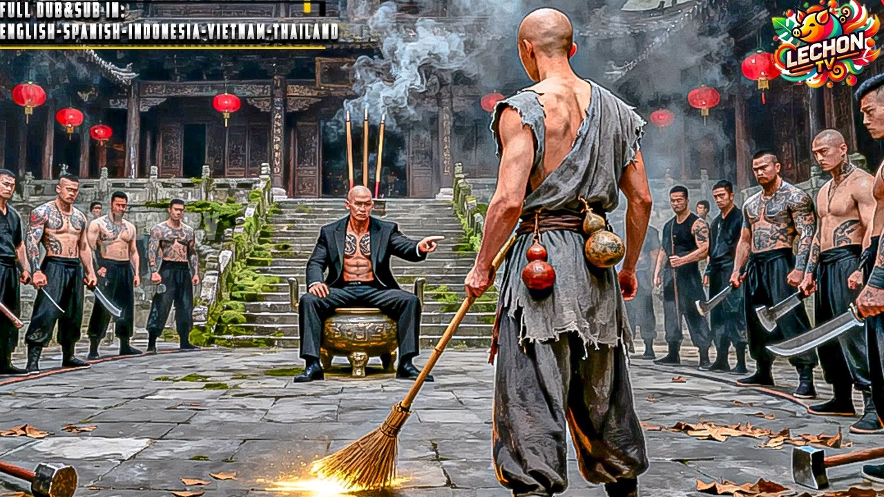 Beggar Sweeping A Temple Challenged By Thugs—Revealed As A Hidden War God Who Knocks Them All Down
