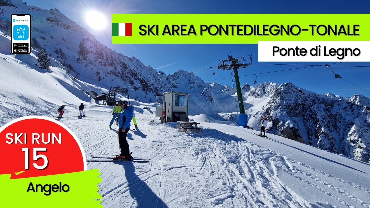 Ski Area Pontedilegno -Tonale Italy / ski run 15, short video 55