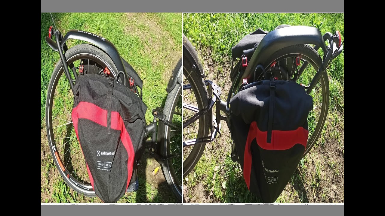 Велосипедный прицеп Extrawheel BRAVE с багажниками NOMAD Premium 60 л. Bicycle trailer Extrawheel...