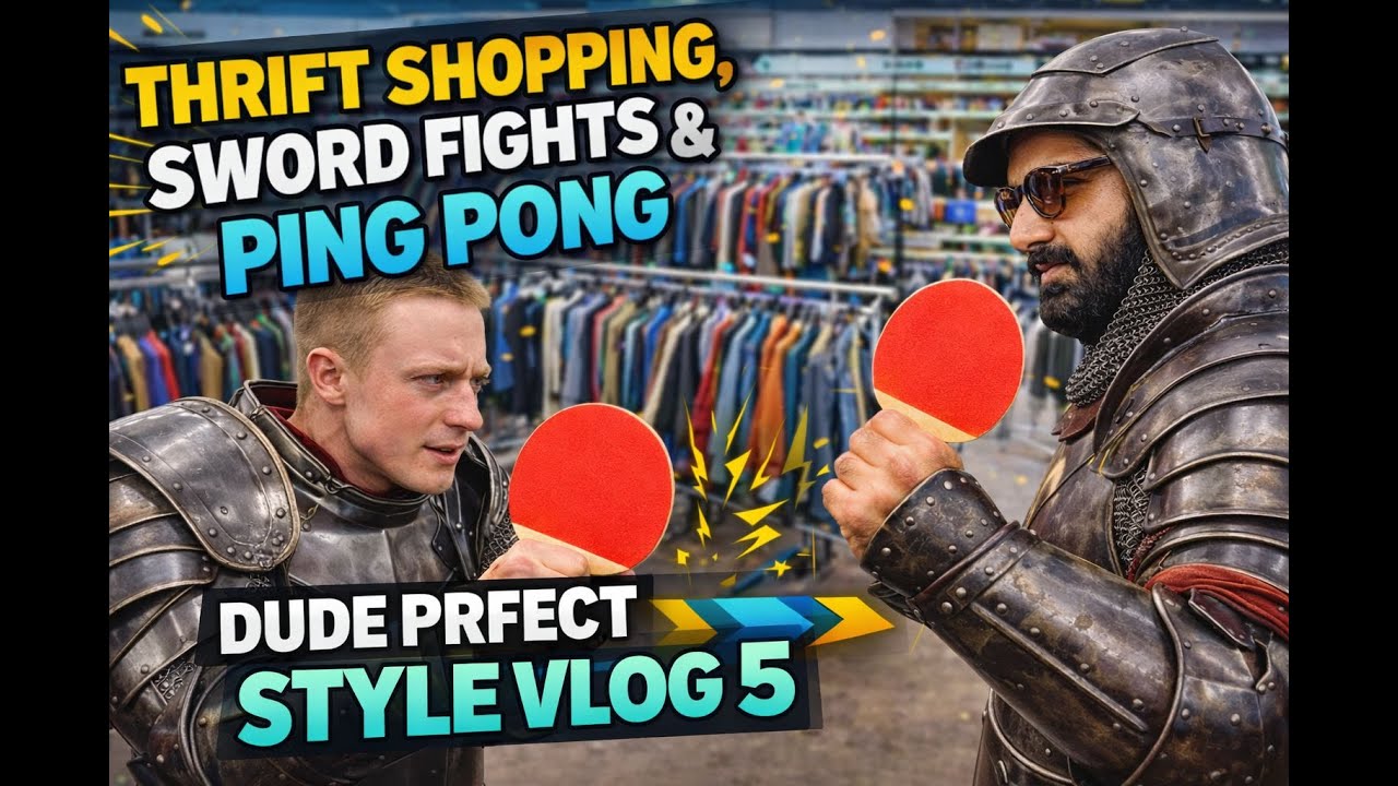 THRIFT SHOPPING, SWORD FIGHTS & PING PONG|DUDE PERFECT WILL APPROVE|VLOG 5