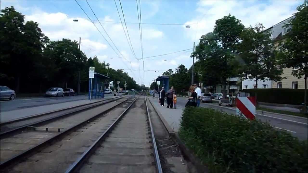 Straßenbahn München: Front-Mitfahrt - ganze Straßenbahnlinie 15