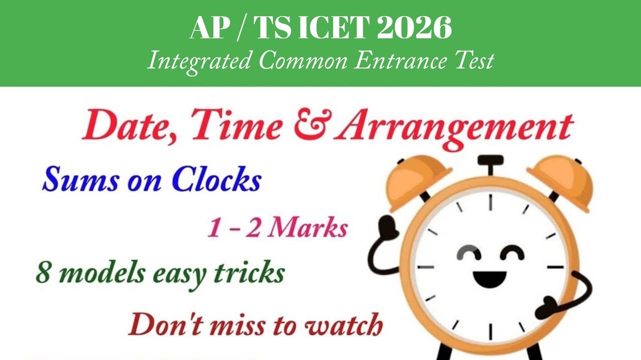 Clocks || AP/TS ICET 2025 | Date, Time And Arrangement | All Types of Questions | 2 Marks| 8 models