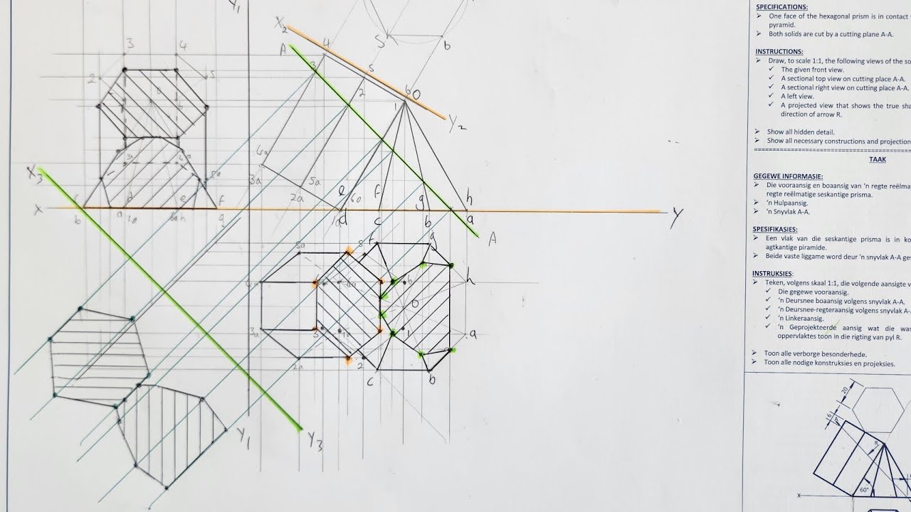 How to draw a Solid Geometry with Sectional Right View and True Shape - HSE | Page 6-13 | Grade 11