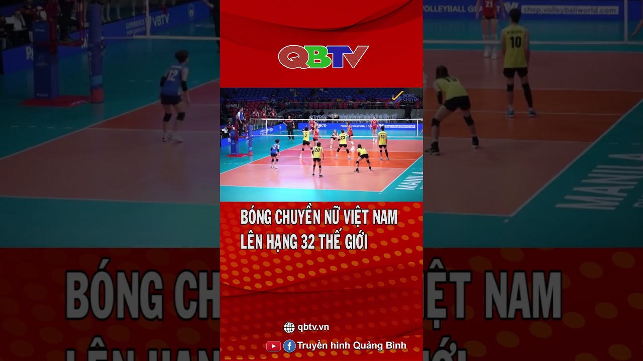 B&oacute;ng chuyền nữ Việt Nam l&ecirc;n hạng 32 thế giới | QBTV #shorts