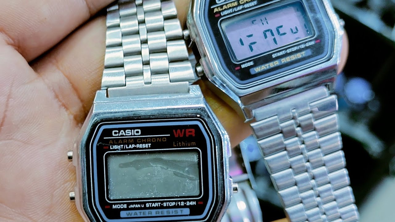 علاج تقطع الأرقام أو تعطل الساعه بعد تسريب الميه داخلها كاسيو A159w